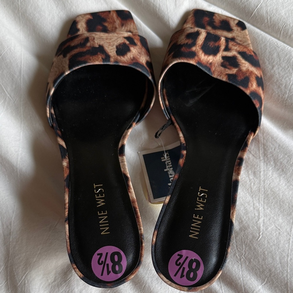 Nine West Brown Leopard Print Sandals - Picture 3 of 5
